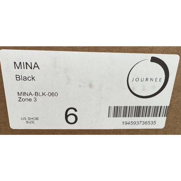 Journee Collection Mina Shoes Womens Size 6 Black Low Block Heel Sandals Strappy - Picture 12 of 12